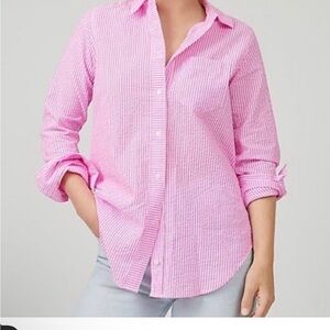 J. Crew Pink Striped Button Down Shirt